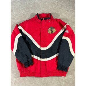 NHL by Apex One Chicago Blackhawks Heavyweight Jacket Quilted Full Zip Red Large